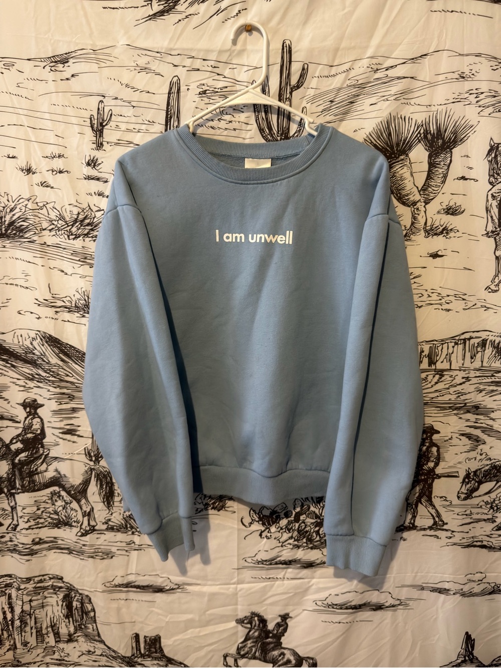 Light Blue 'I am unwell' Barstool Graphic Crewneck Sweatshirt